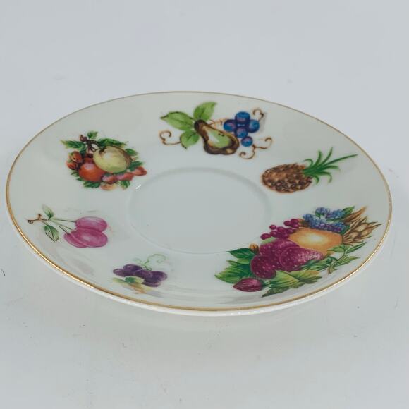 Fruit Tea Cup Saucer Plate Japan 1950s Berries Motif Orchard Demitasse China - Picture 3 of 7
